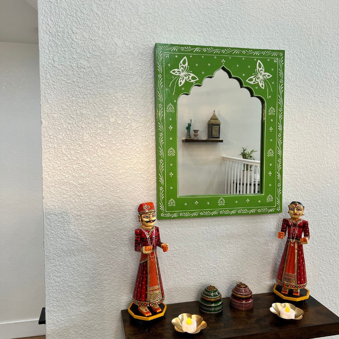 Large Jharokha Wall Mirror – 20x16 Inches, 7 Colours