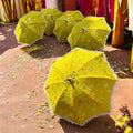 Yellow Cutwork Lace Parasols - Haldi & Mehendi Umbrellas