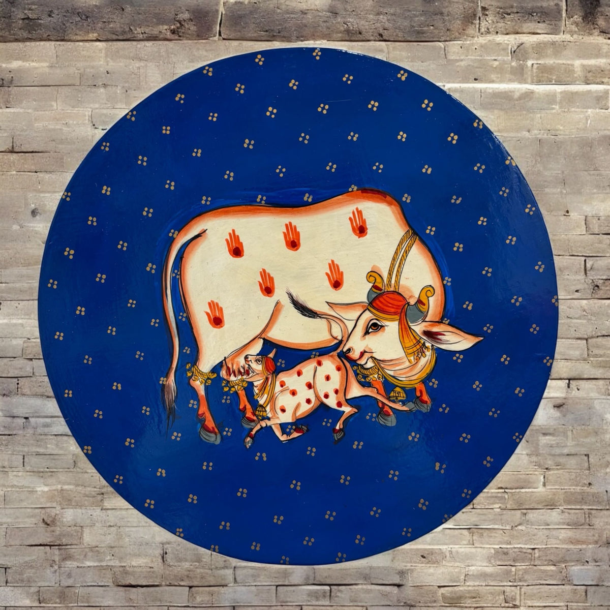 Pichwai Cow Wall Plate - 10-Inch Hand-Painted, 6 Designs