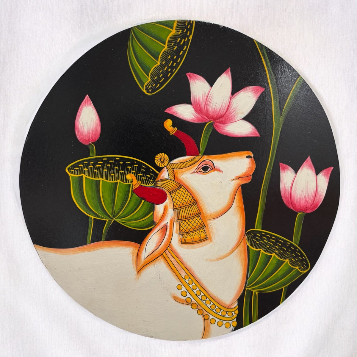 Pichwai Cow Wall Plate - 10-Inch Hand-Painted, 6 Designs