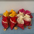 Potli Bags Set of 10 - Bandhani Drawstring Favour Pouches