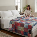 Indian Block Print King Quilt - Reversible Cotton Dohar