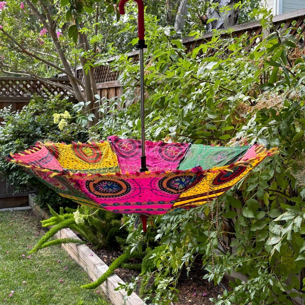 Bandhani Cotton Parasols - Decorative Umbrellas, Sets of 5-25