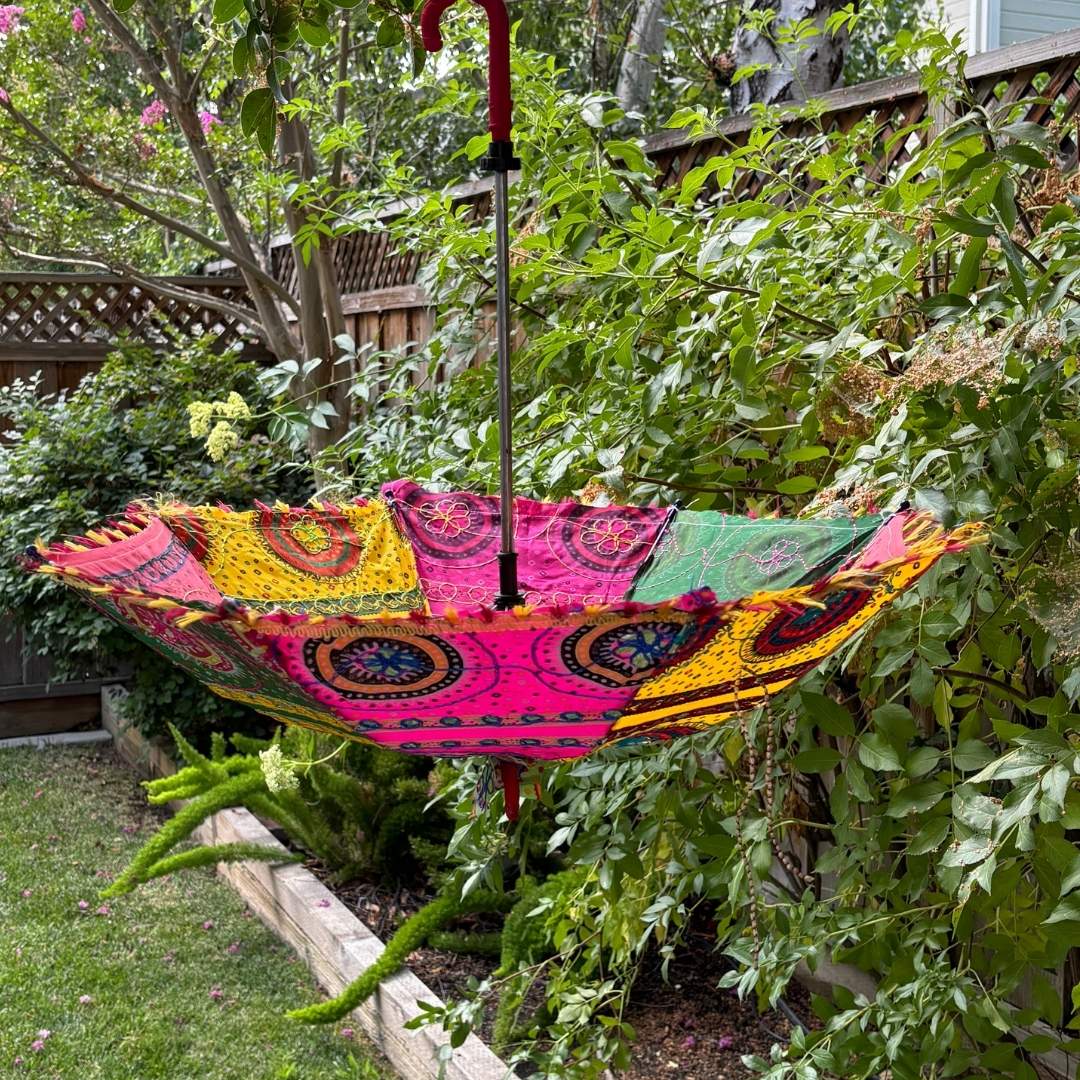 Bandhani Cotton Parasols - Decorative Umbrellas, Sets of 5-25