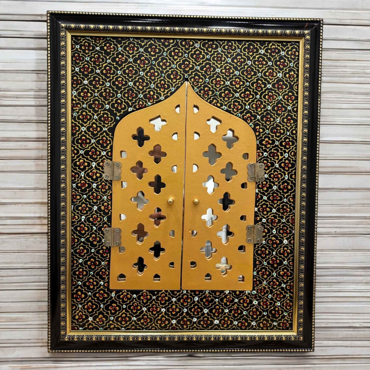 Rajasthani Jharokha Mirror with Opening Doors – 20x16 Inches