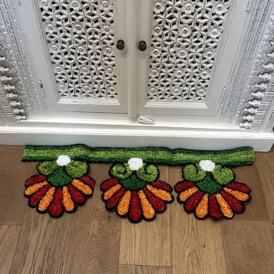 Border Rangoli Mat Set of 2 - 3FT Entryway Diwali Decor