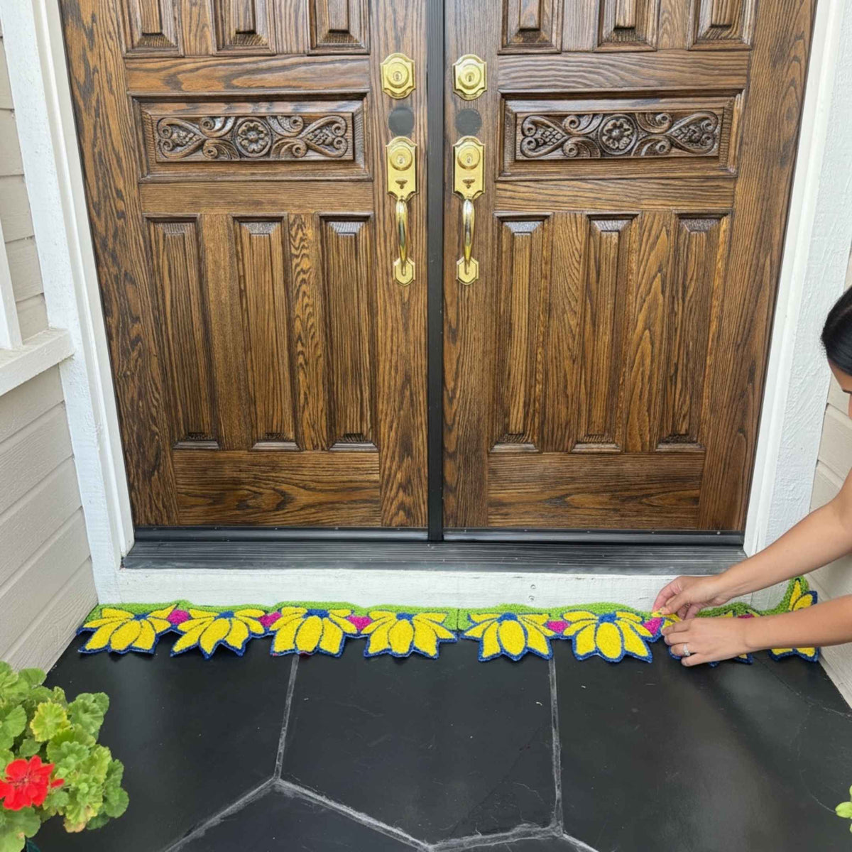Border Rangoli Mat Set of 2 - 3FT Entryway Diwali Decor