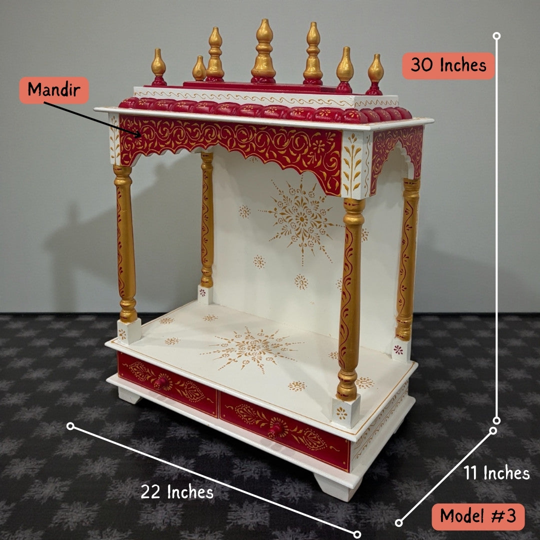 Wooden Pooja Temple – Traditional Ghar Mandir
