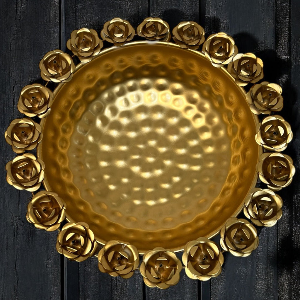 Rose Rim Urli Bowls – Set of 3 Compact Gold Urlis