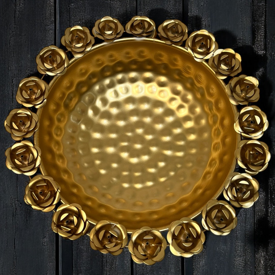 Rose Rim Urli Bowls – Set of 3 Compact Gold Urlis