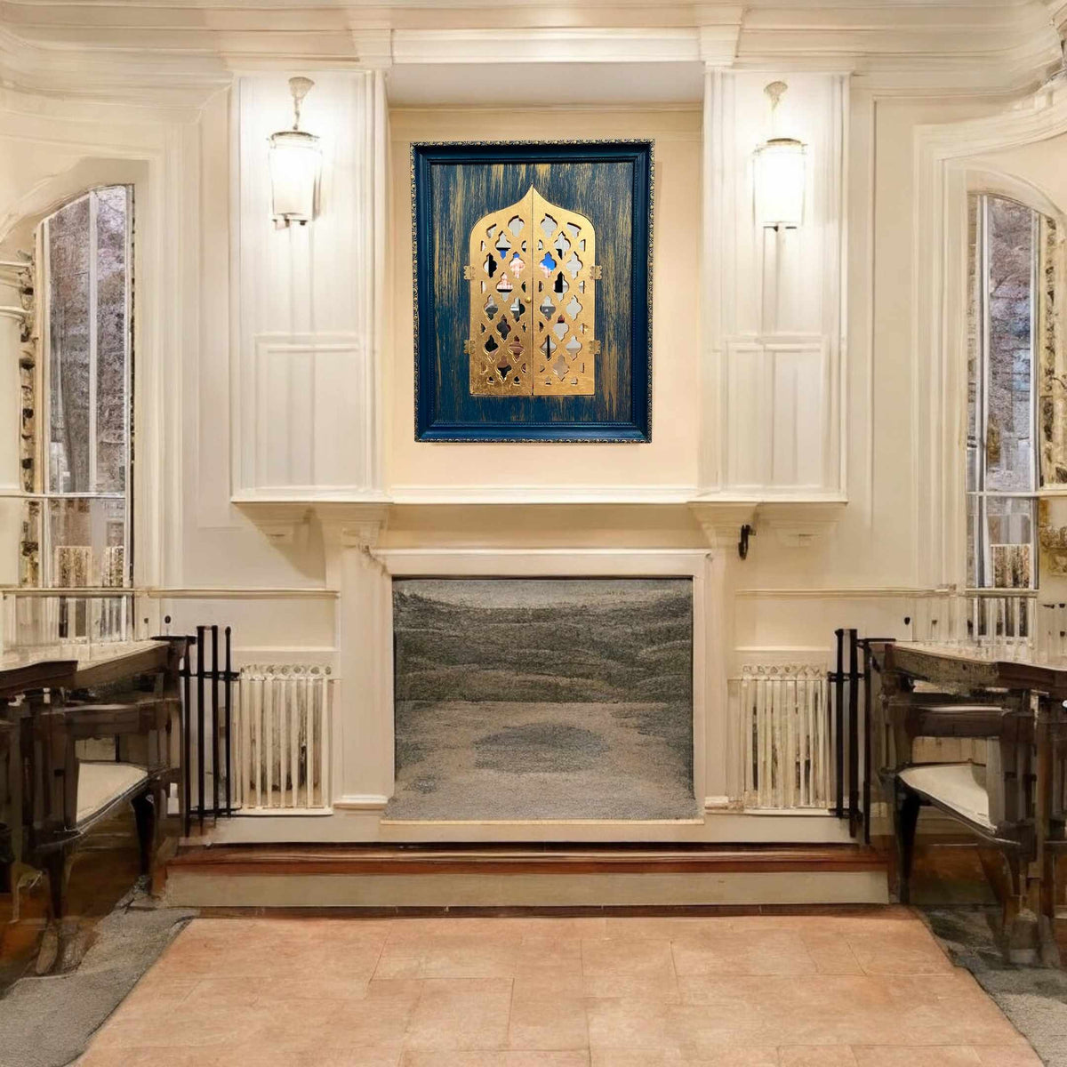 Thunderstorm Blue Ridge Jharokha Wall Art – Opening Doors, 20x16