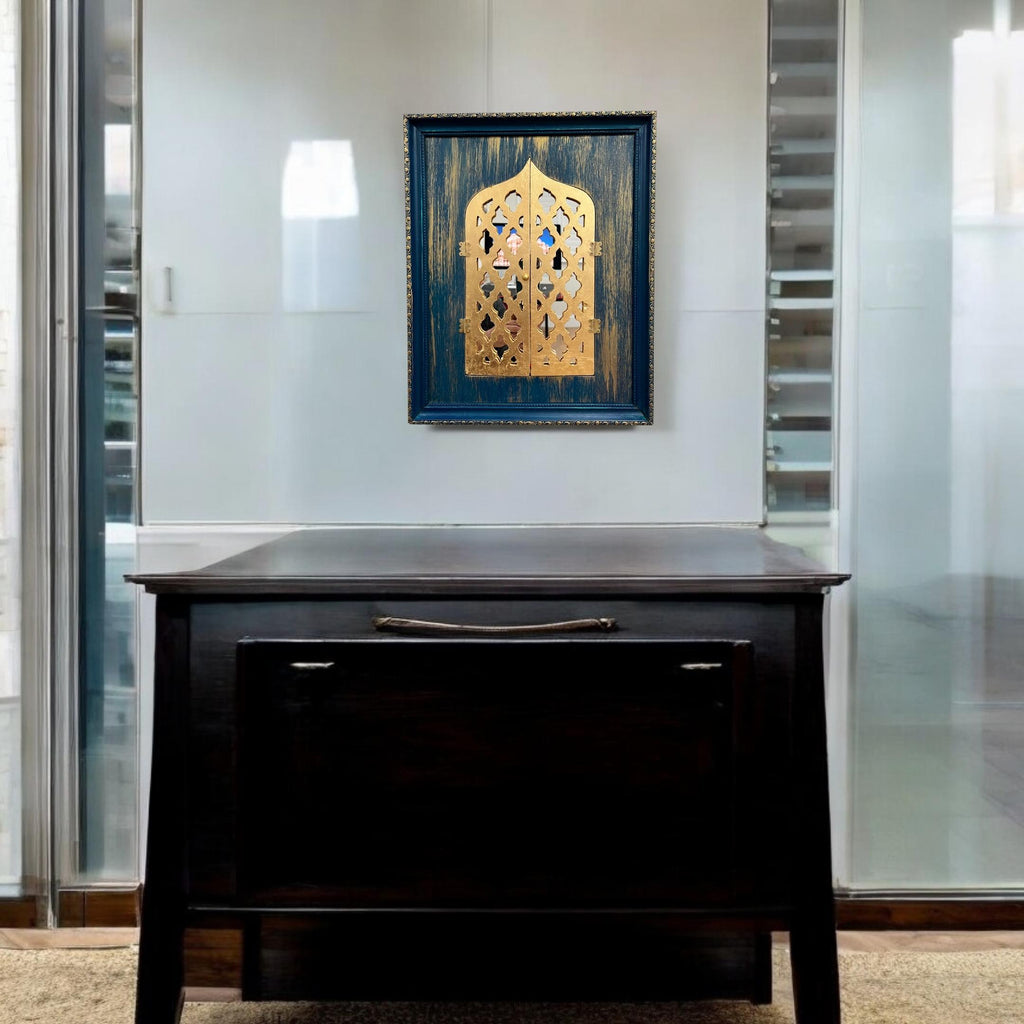 Thunderstorm Blue Ridge Jharokha Wall Art – Opening Doors, 20x16