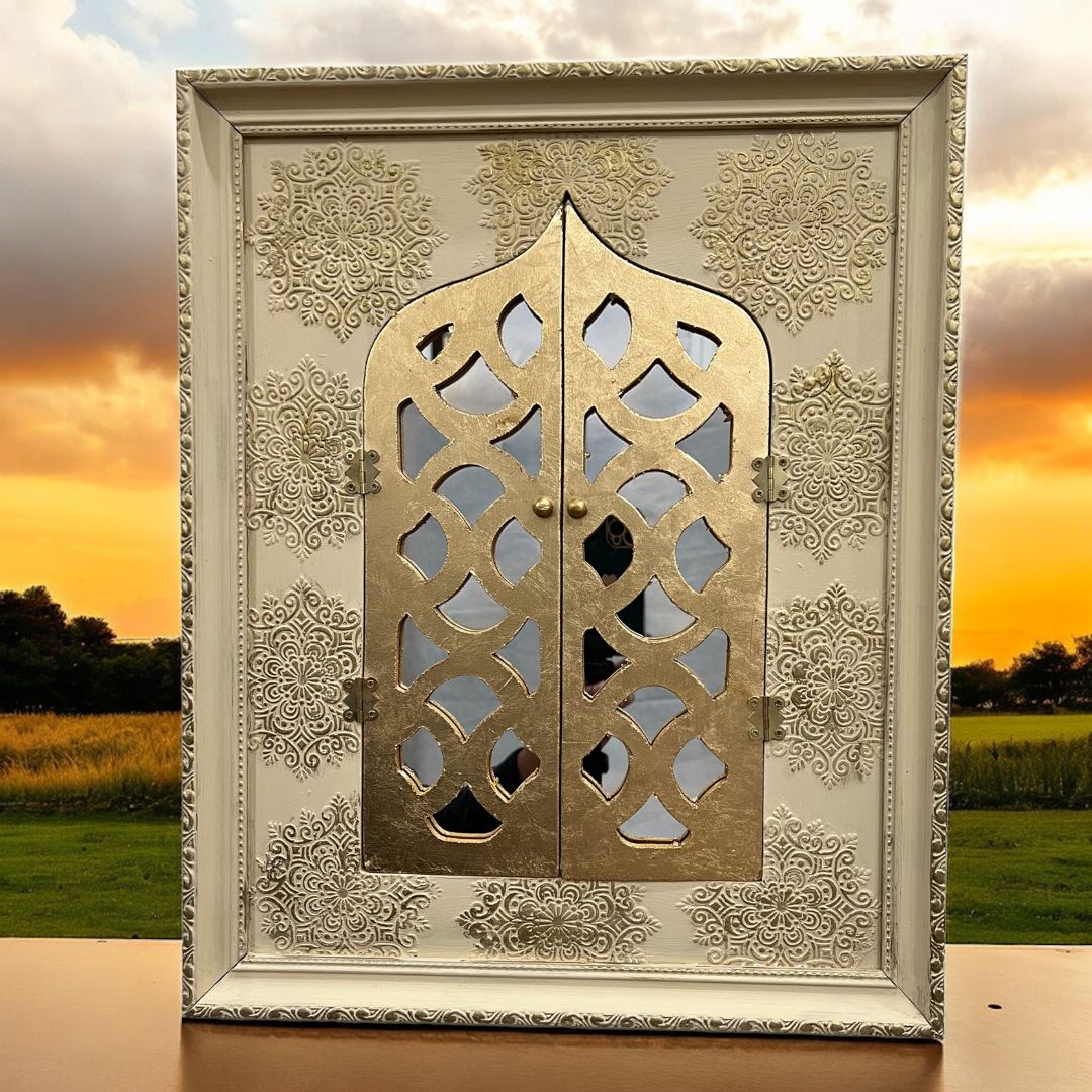White House Jharokha Wall Art – Opening Gold Doors, 20x16