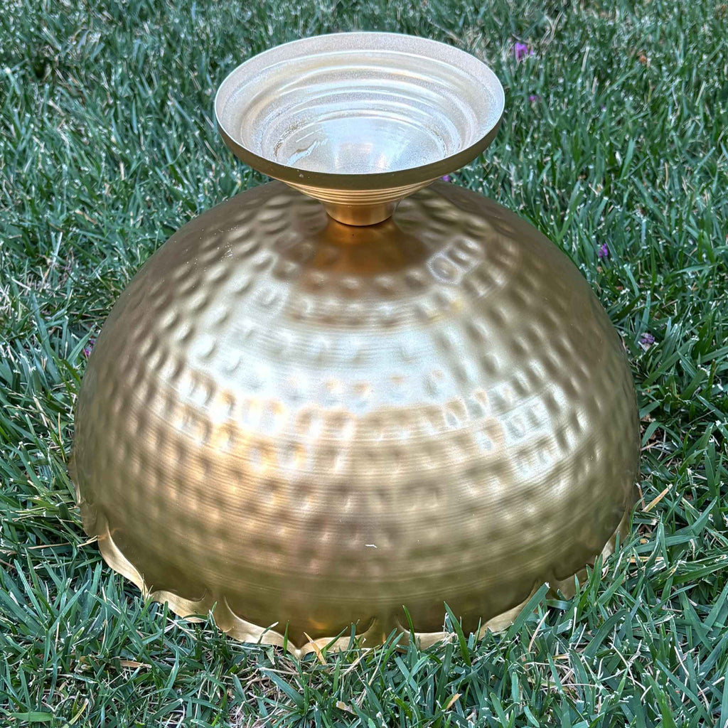 Hammered Lotus Urli Bowls – Set of 3 Sitting Urlis, Gold