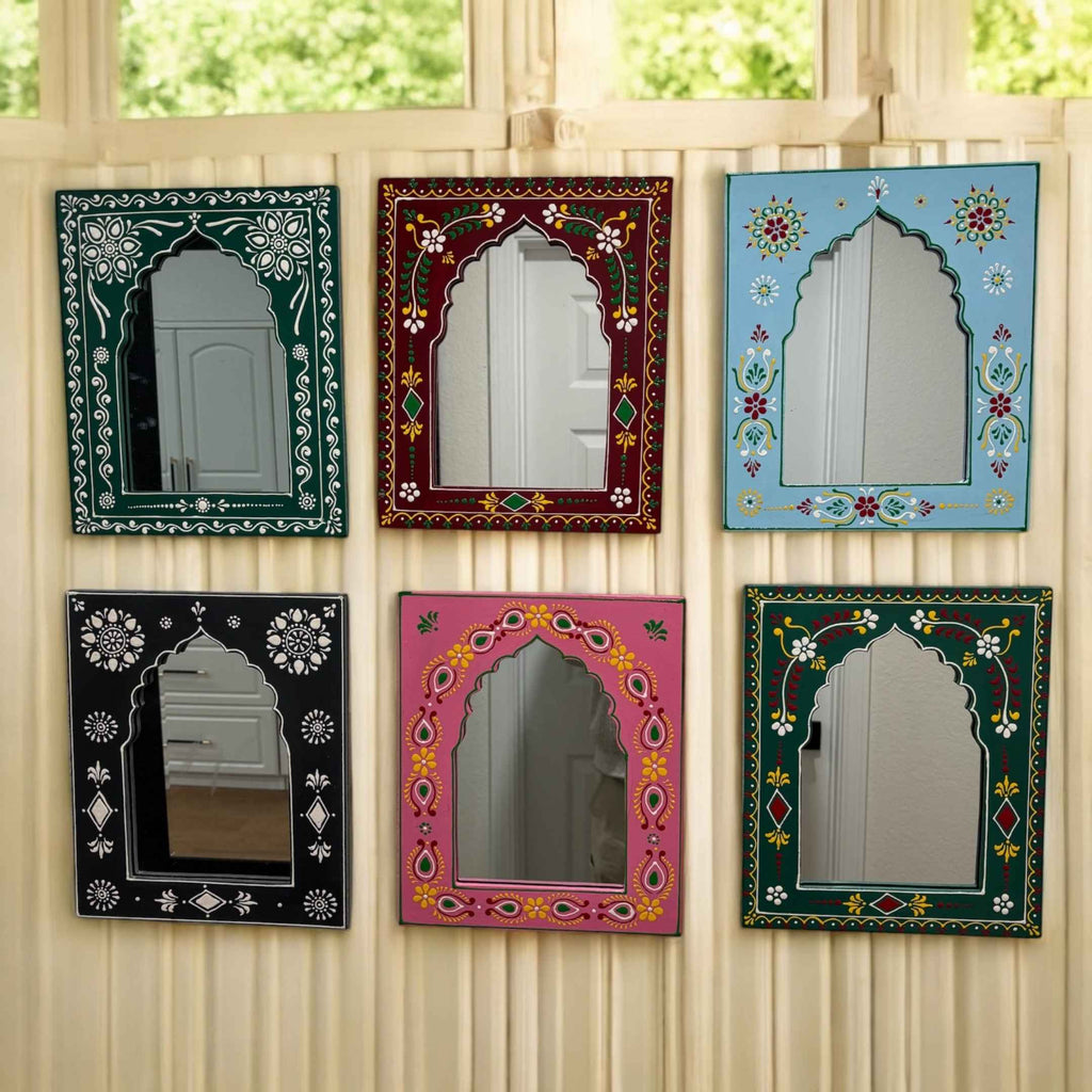 Indian Jharokha Mirror 12x10 – 6 Floral Colourways