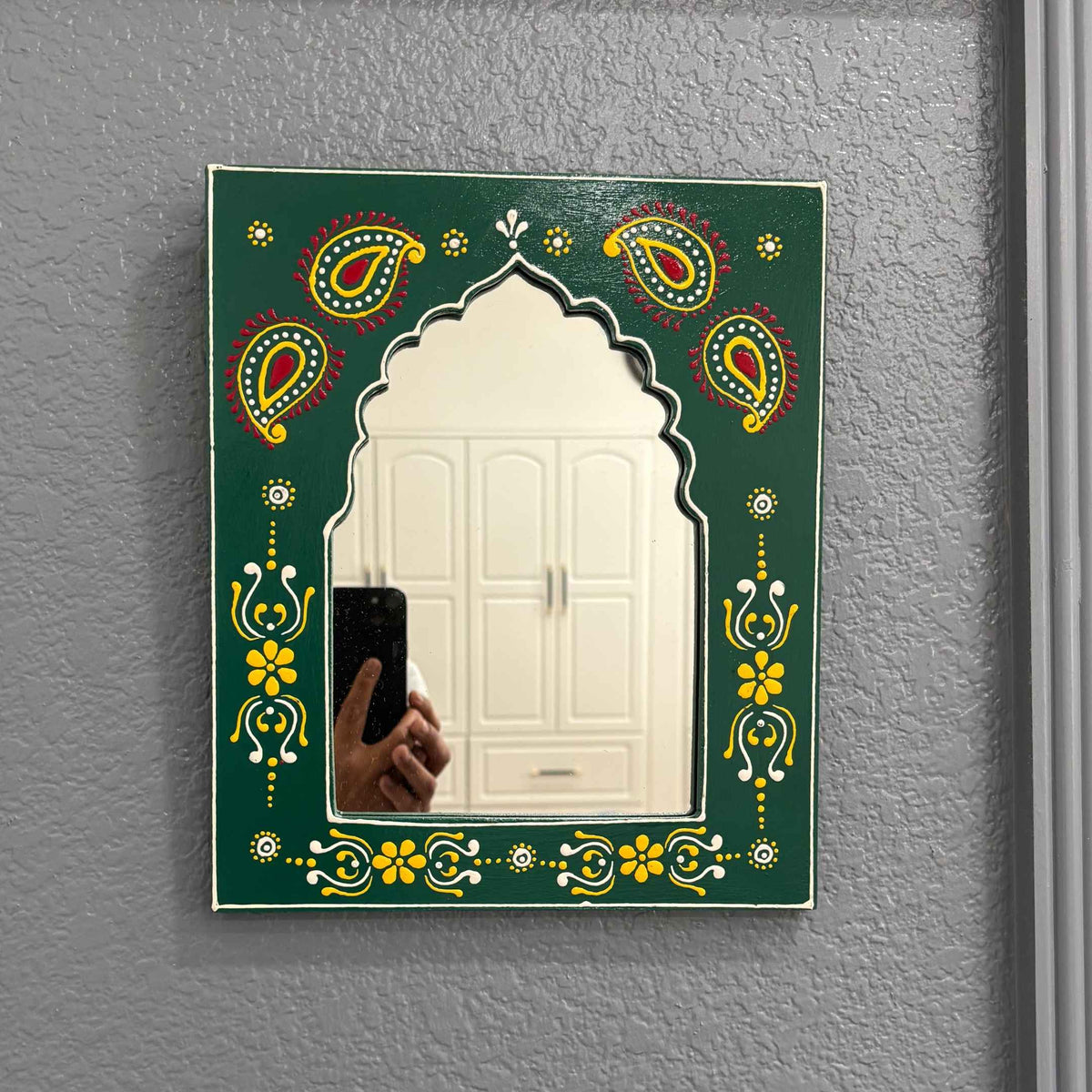 Jharokha Wall Mirror 12x10 – 5 Hand-Painted Colours