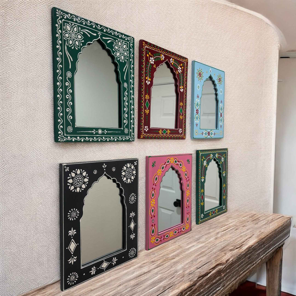 Indian Jharokha Mirror 12x10 – 6 Floral Colourways