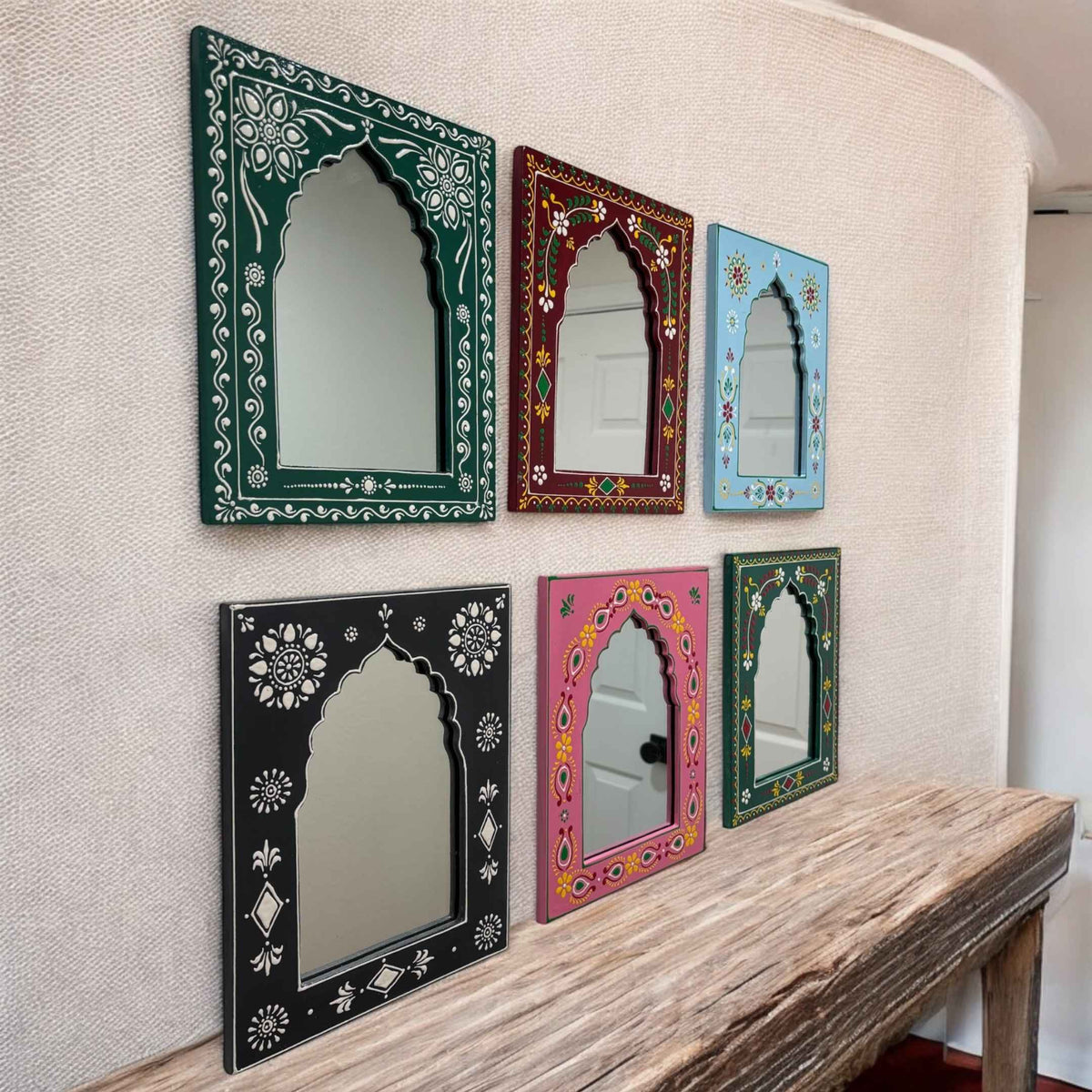 Indian Jharokha Mirror 12x10 – 6 Floral Colourways