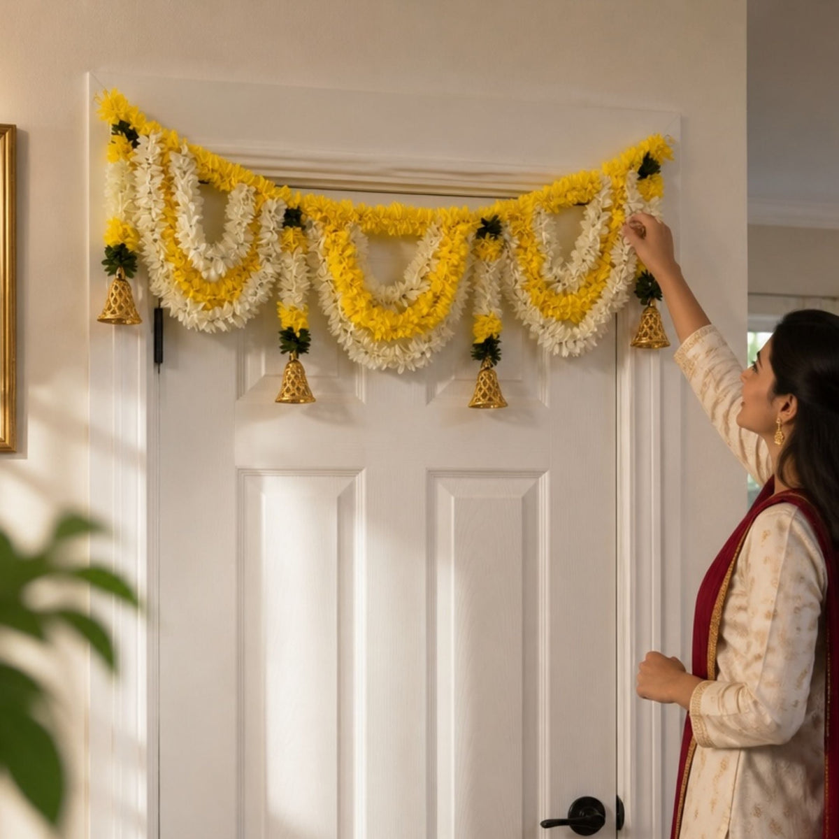 3FT Toran Bandhanwar with 5 Designs - Marigold and Pearl