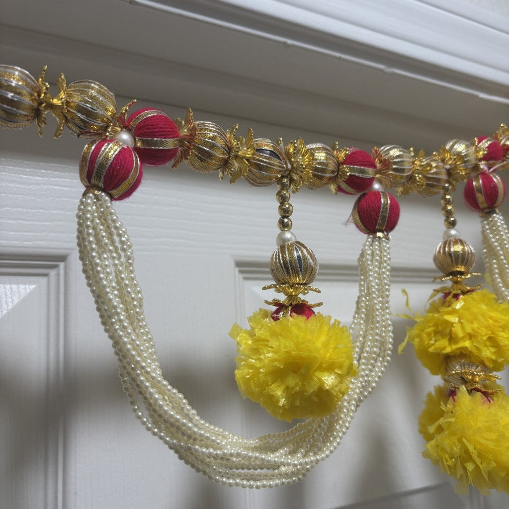 3FT Toran Bandhanwar with 5 Designs - Marigold and Pearl