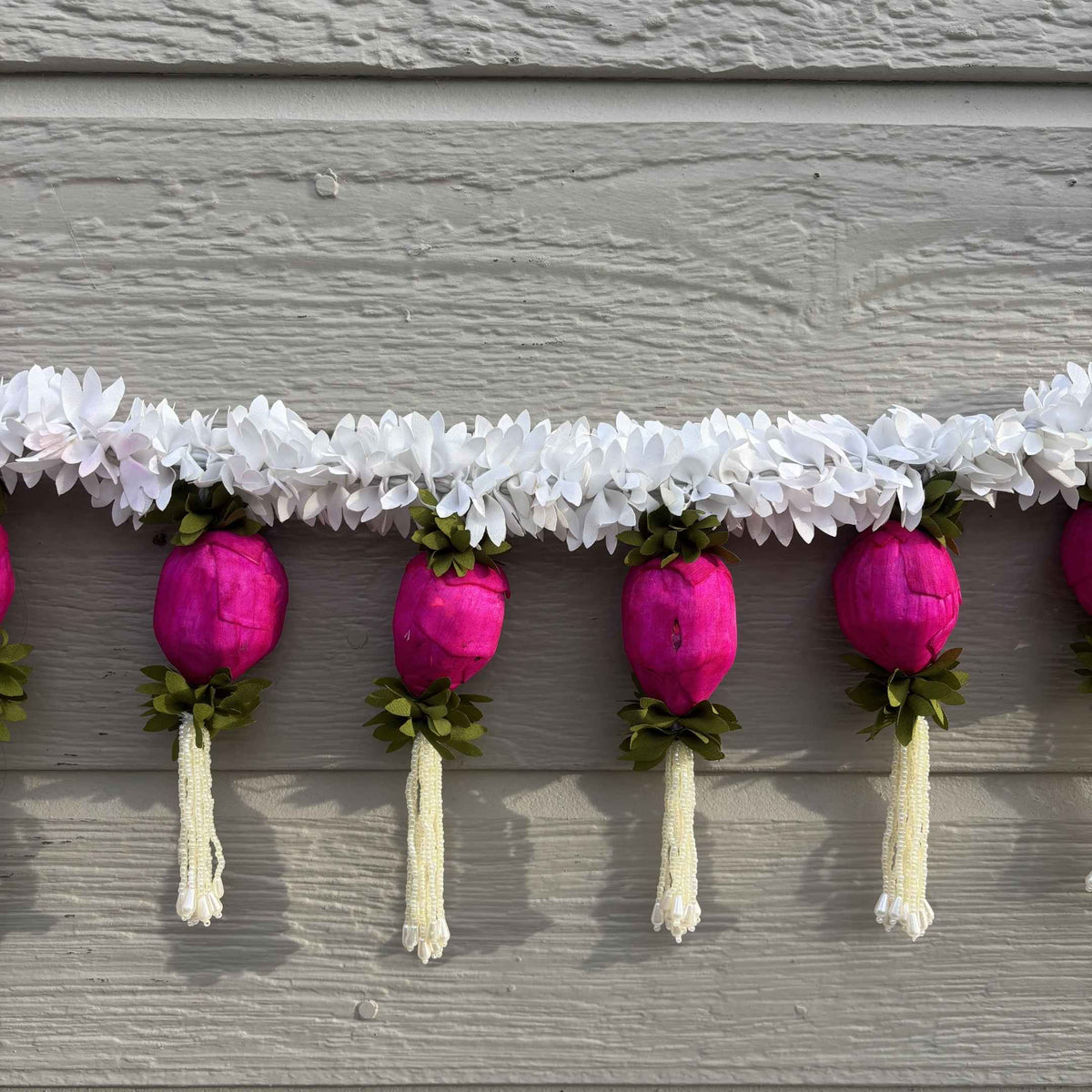 Jasmine and Pink Bud Toran - 3FT or 5FT Door Bandhanwar