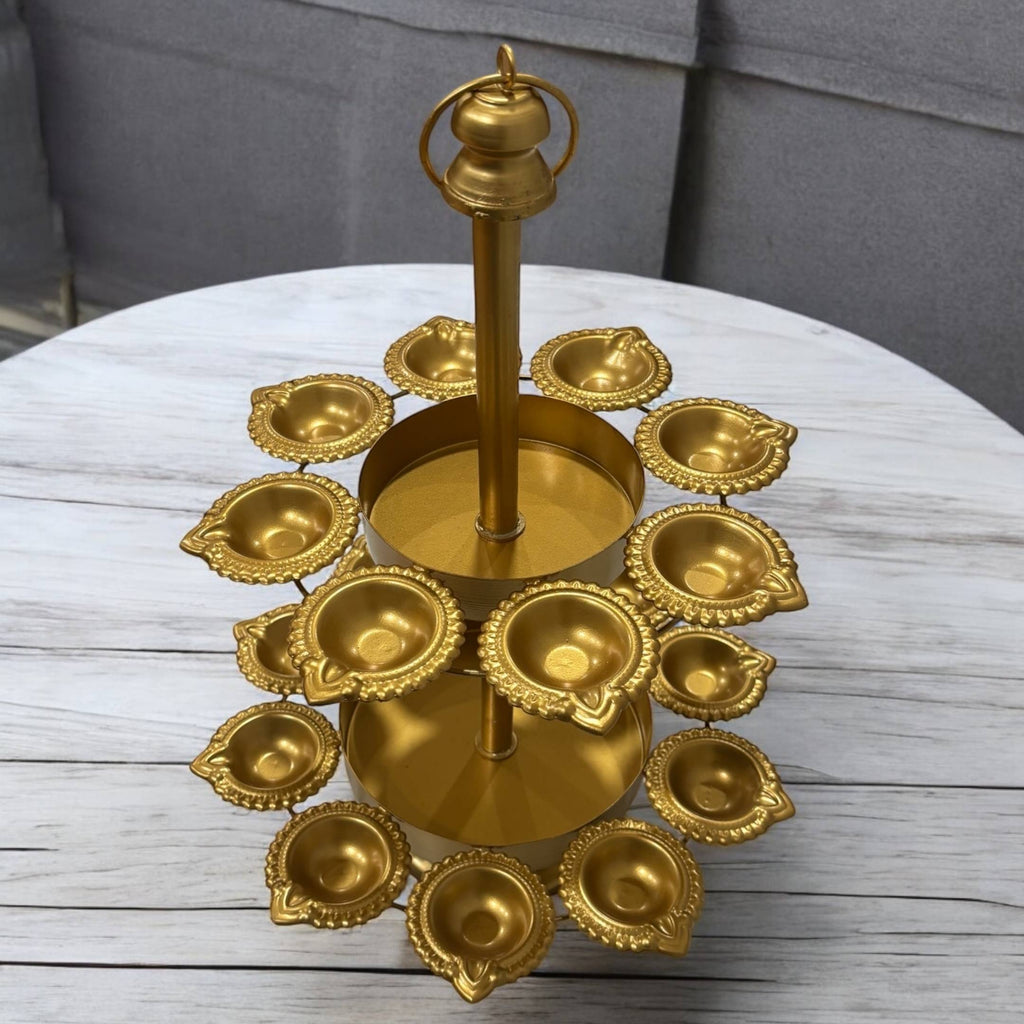Two Layer Diya Urli - 18 Candle Holders