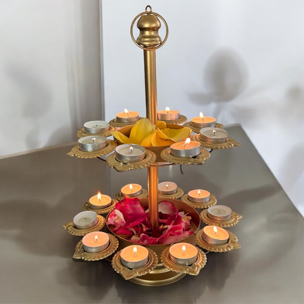 Two Layer Diya Urli - 18 Candle Holders
