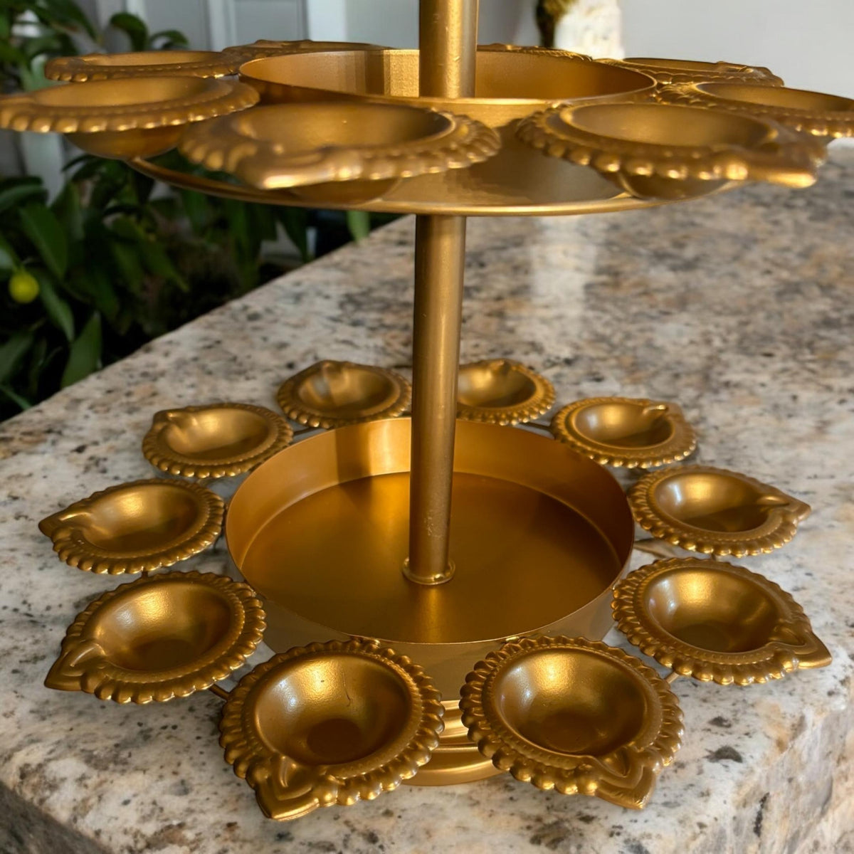 Two Layer Diya Urli - 18 Candle Holders