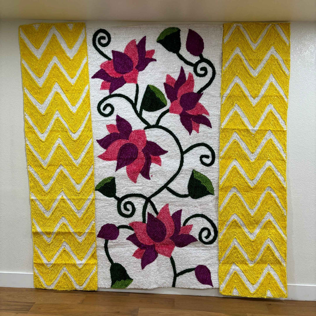 Wool Lotus Backdrop - 3-Panel Wedding & Pooja Backdrop, 5 Designs