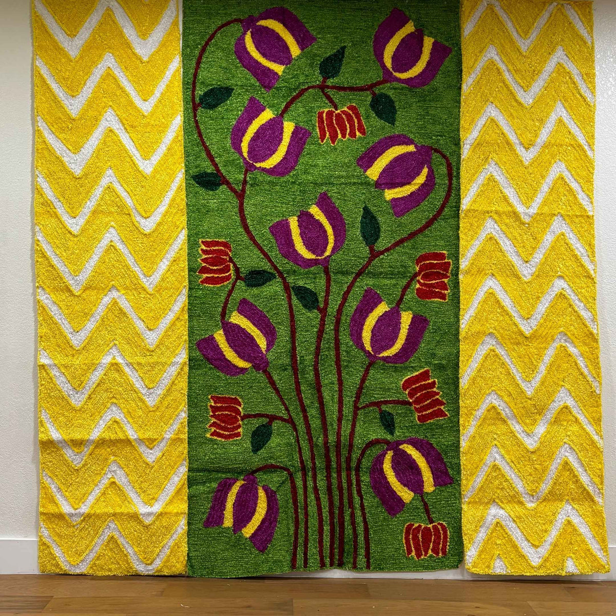 Wool Lotus Backdrop - 3-Panel Wedding & Pooja Backdrop, 5 Designs