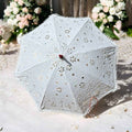 White Cutwork Lace Parasols - Wedding Umbrellas, Sets of 5-25