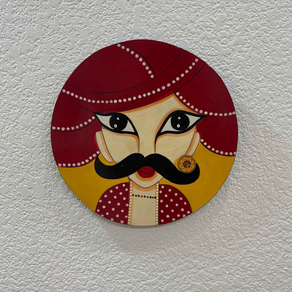 Boho Wall Plate - 10-Inch Hand-Painted Portraits & Elephants