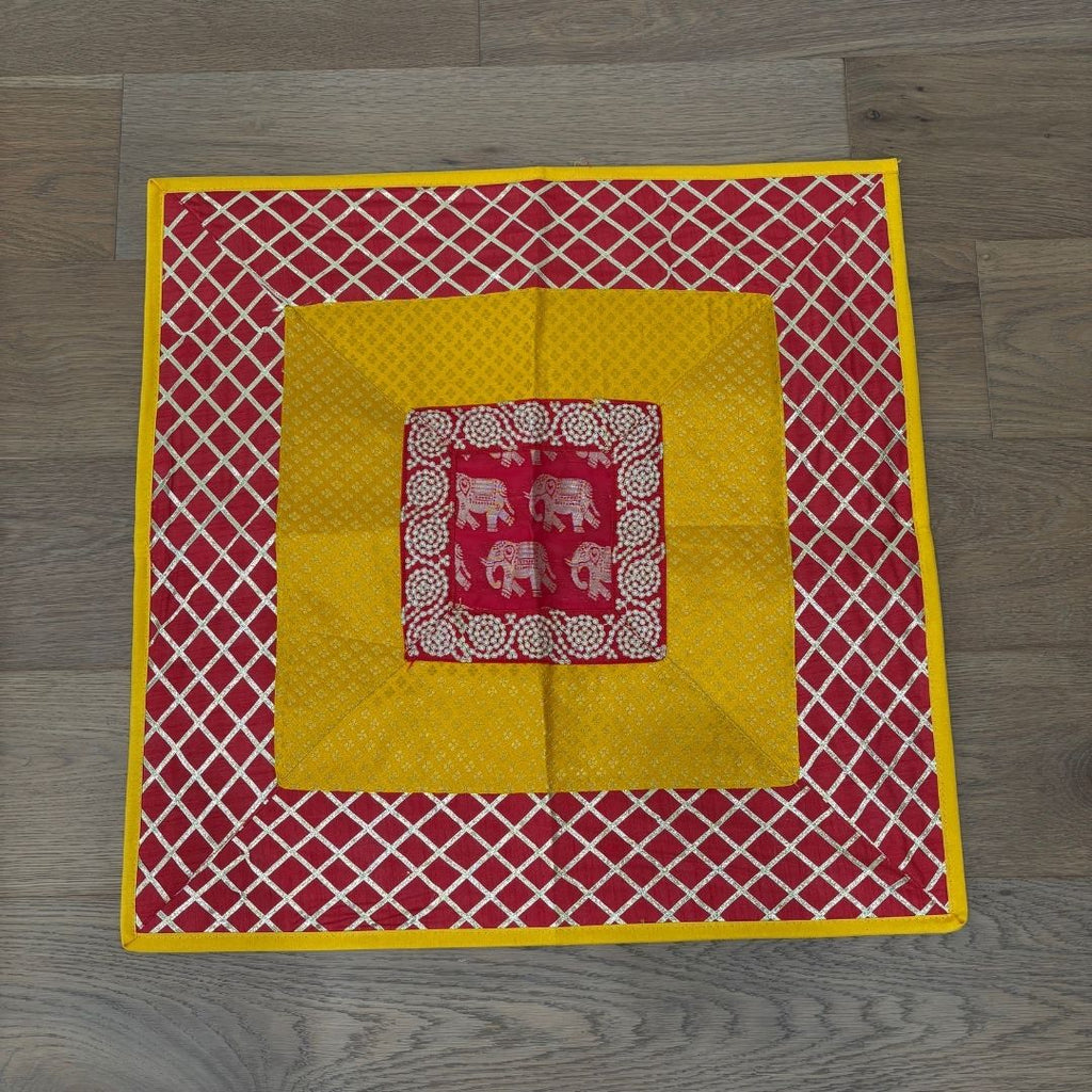 Silk Brocade Pooja Aasan Set - 54x24 Runner & Two 24x24 Mats