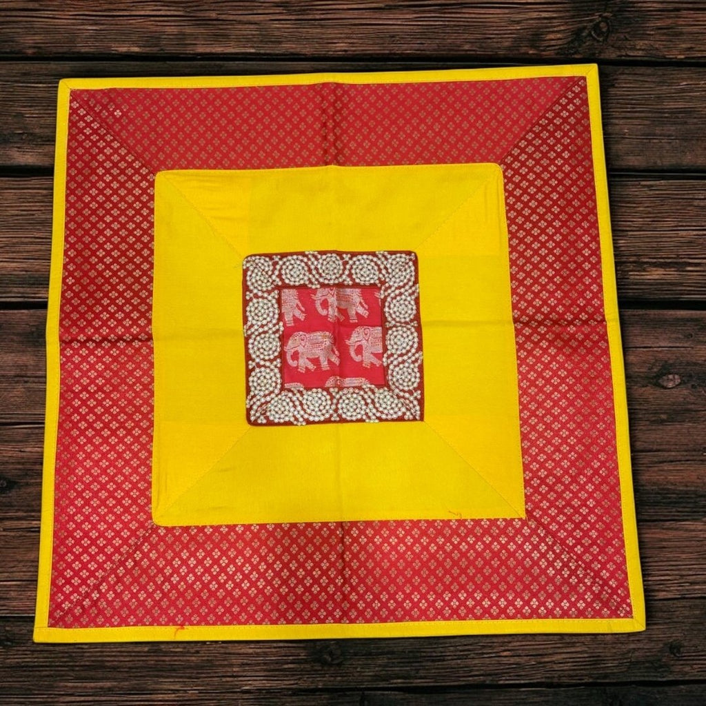 Banarasi Brocade Pooja Aasan Set - 54x36 Runner & Two Mats