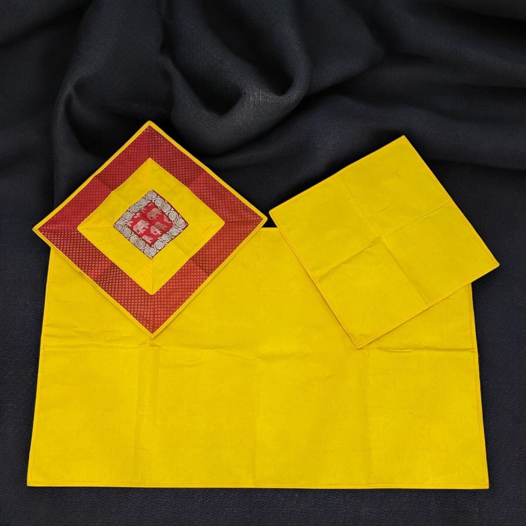 Banarasi Brocade Pooja Aasan Set - 54x36 Runner & Two Mats