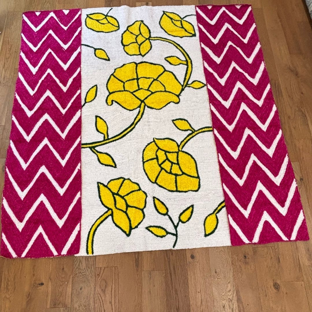 Wool Lotus Backdrop - 3-Panel Wedding & Pooja Backdrop, 5 Designs