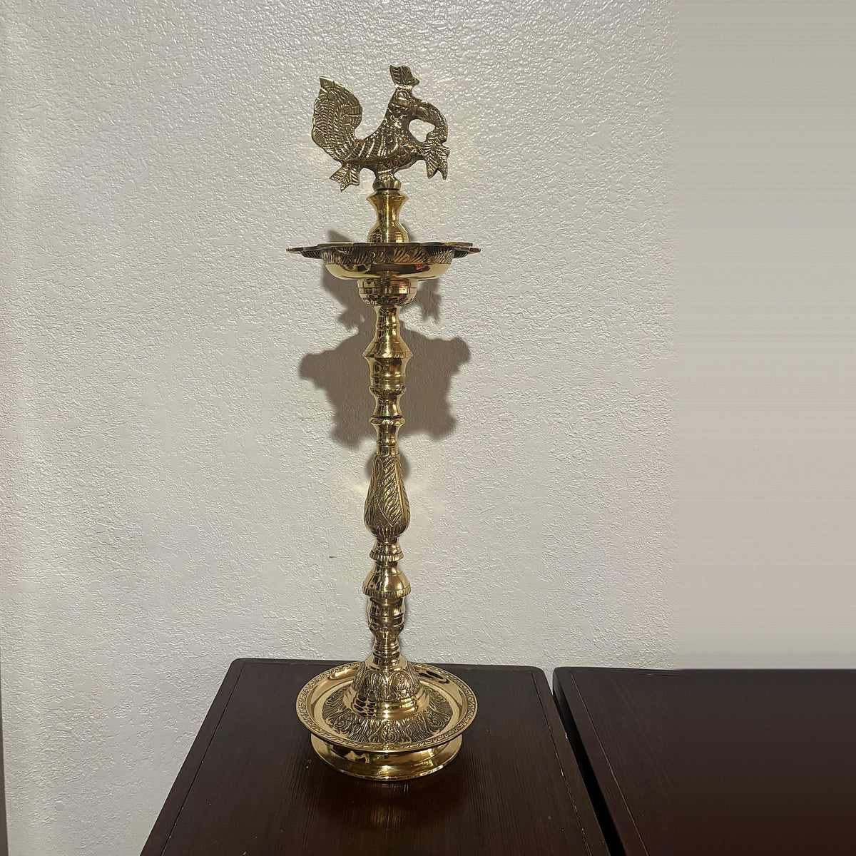 Brass Kuthu Vilakku Nilavilakku - Tall Samai Oil Lamp, 4 Sizes