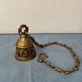 Engraved Brass Hanging Bell - Temple Bell with Chain, 2 Sizes