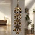 Brass Swastik Wall Hanging with Bells - 15in Vastu Decor