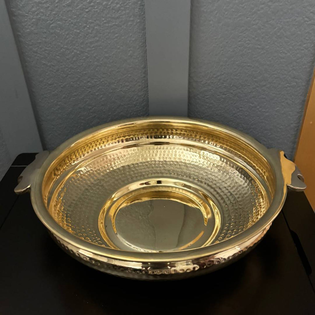 Elegant Brass Hammered Urli Bowl