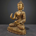 12 Inch Brass Buddha Statue – Vitarka Mudra Meditation Decor