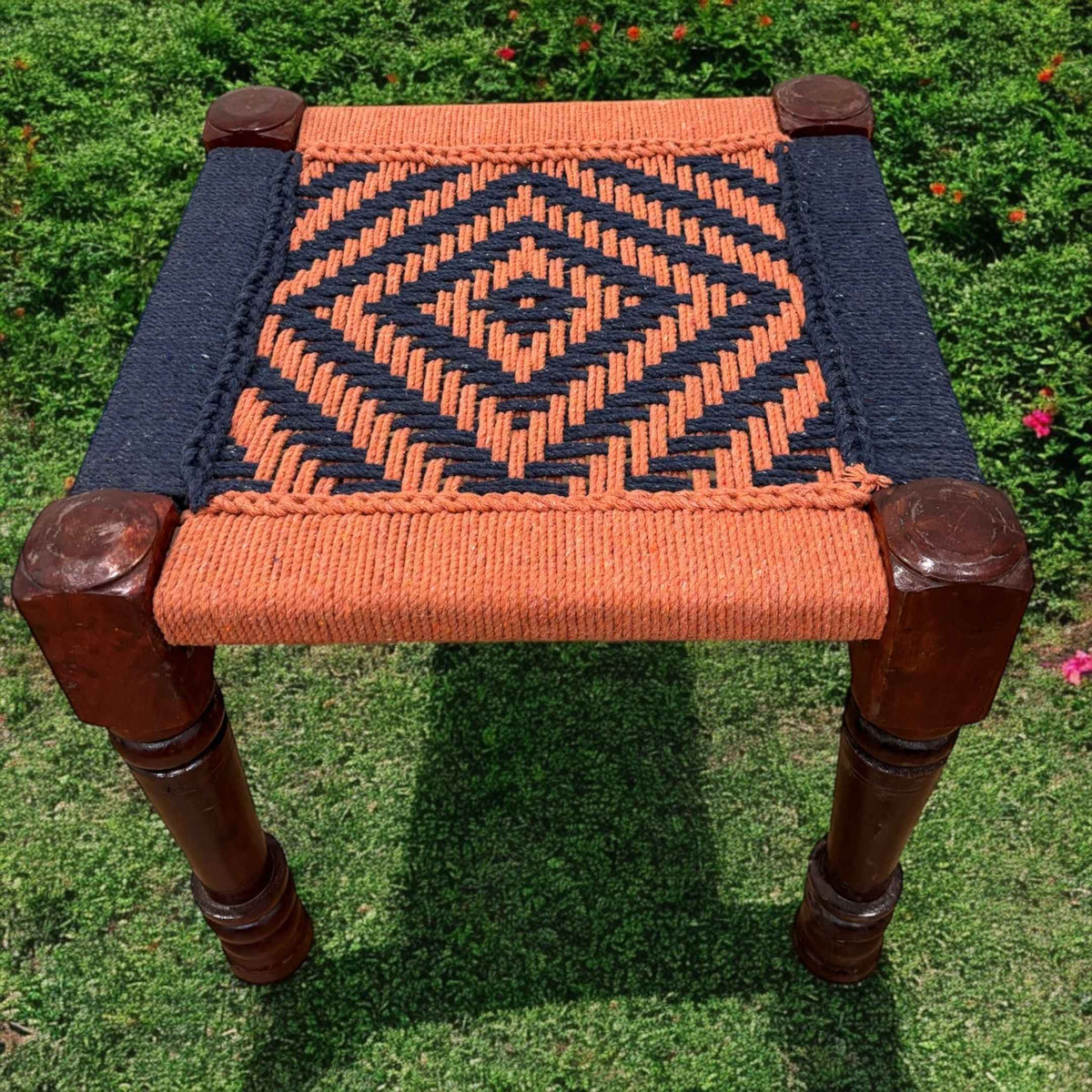 Charpai Rope Stool - Boho Dressing Stool, 9 Colors