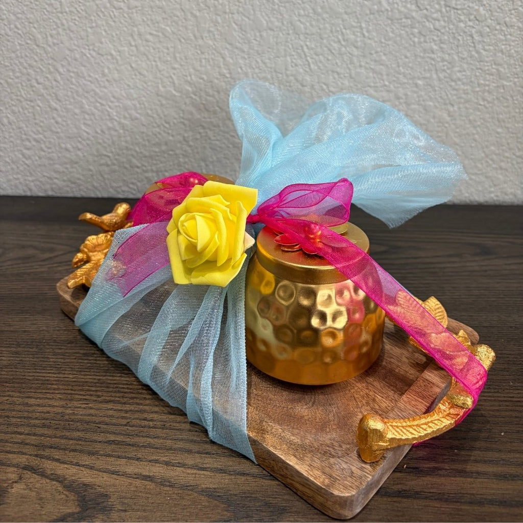 Copper-Tone Gift Set - Jar Hamper with Tray or Set of 6 Boxes