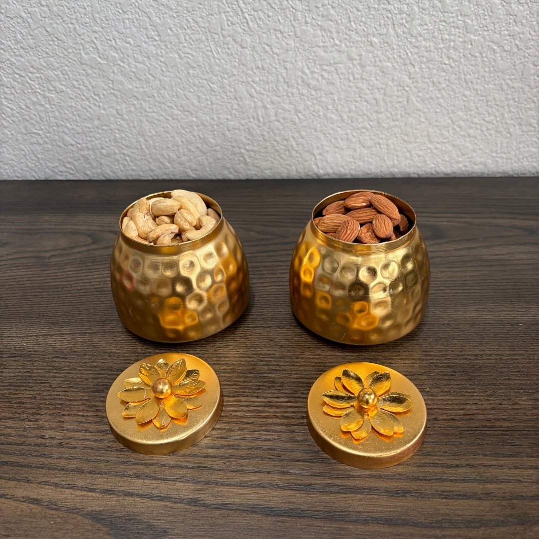 Copper-Tone Gift Set - Jar Hamper with Tray or Set of 6 Boxes