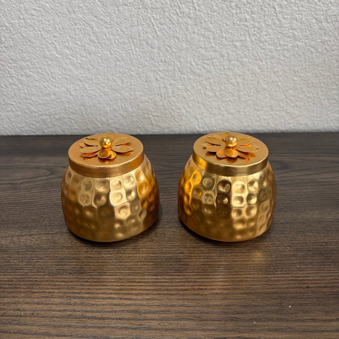 Copper-Tone Gift Set - Jar Hamper with Tray or Set of 6 Boxes