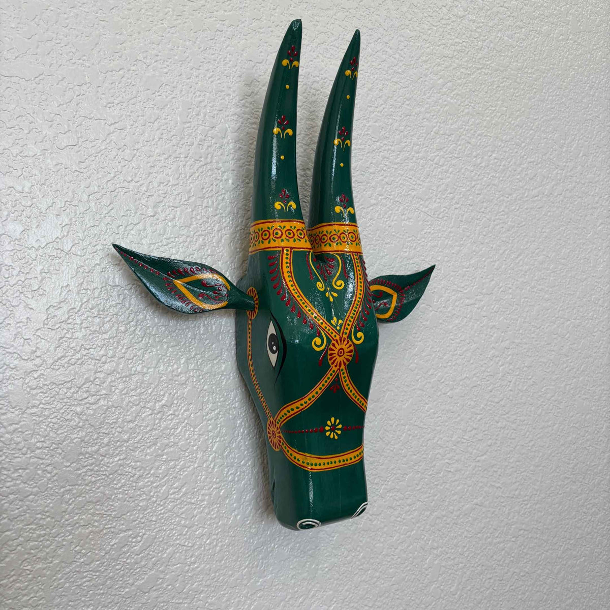 Wooden Nandi Cow Head Wall Hanging – 5 Earthy Colours