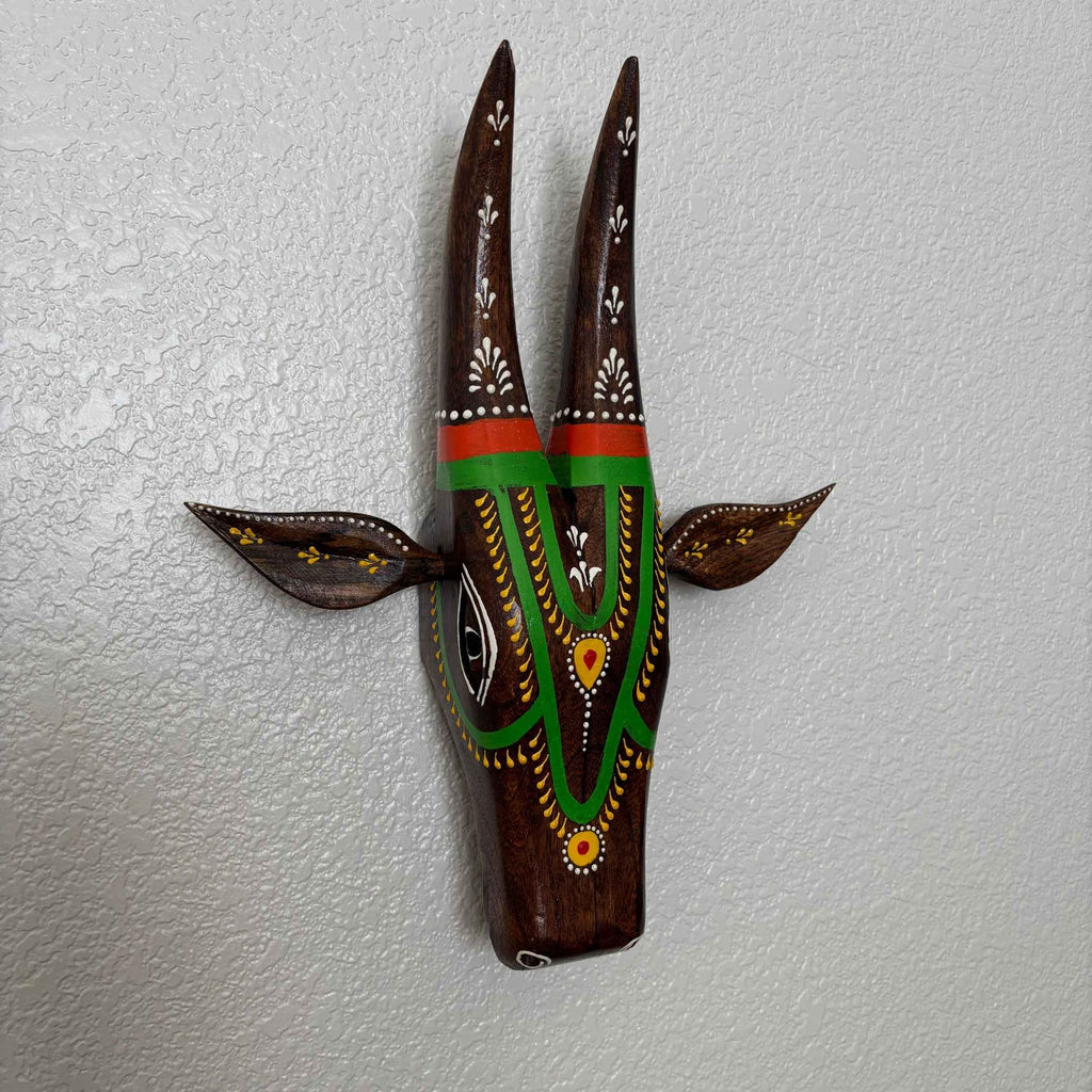 Wooden Nandi Cow Head Wall Hanging – 5 Earthy Colours