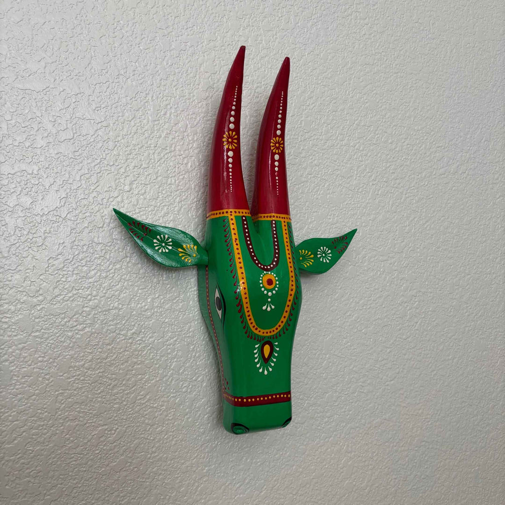 Wooden Nandi Cow Head Wall Hanging – 5 Earthy Colours