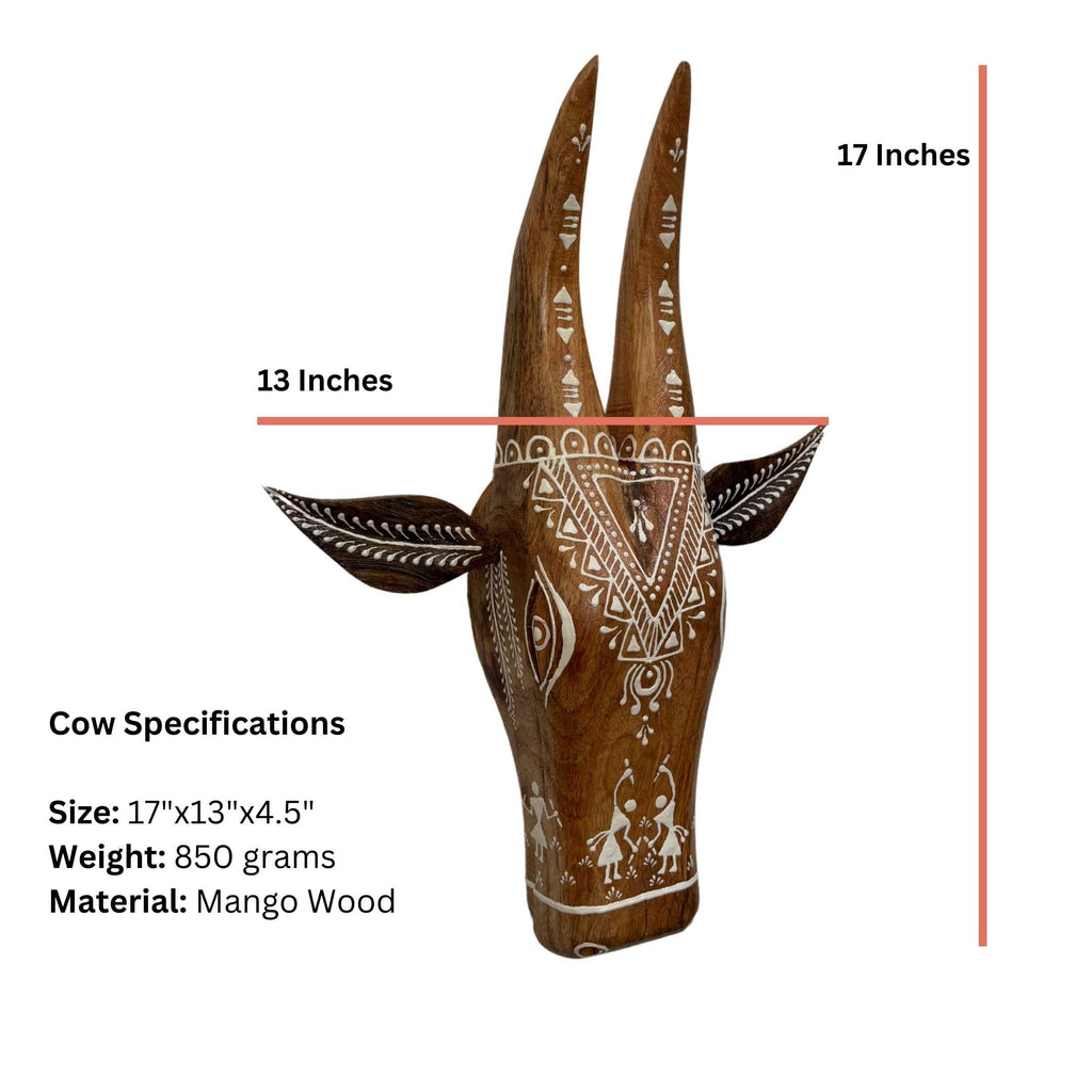 Hand-Painted Nandi Head Wall Sculpture – 6 Rustic Colours
