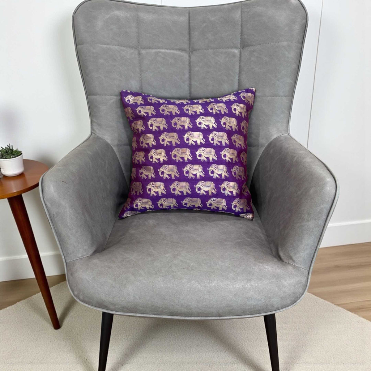 Elephant Cushion Covers - Set of 5, 16x16 Silk Pillow Covers